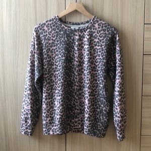 Sundry pink leopard top sweatshirt Sz 1